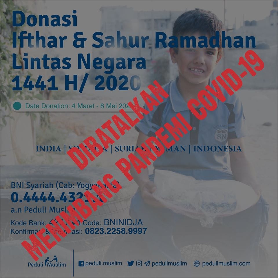 Pembatalan Program Ifthar Lintas Negara 2020