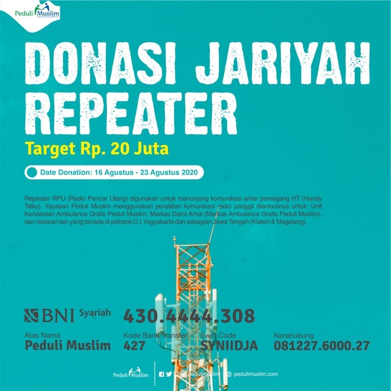 Donasi Jariyah Repeater | Target Rp. 20 Jt
