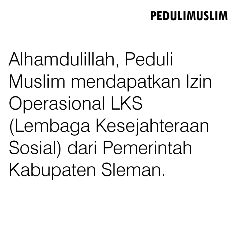 Izin Operasional LKS Peduli Muslim